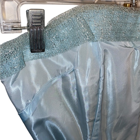 Vintage 50s Fit Flare Ice Blue tea length gown dress princess cinderella costume - Picture 7 of 12